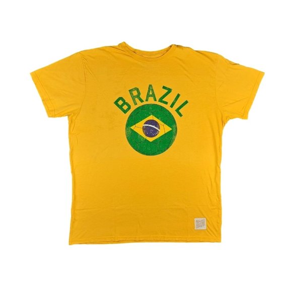Retro Other - Brazil T-shirt Men XL Futebol Football Soccer Yellow Green Retro Brand Sport